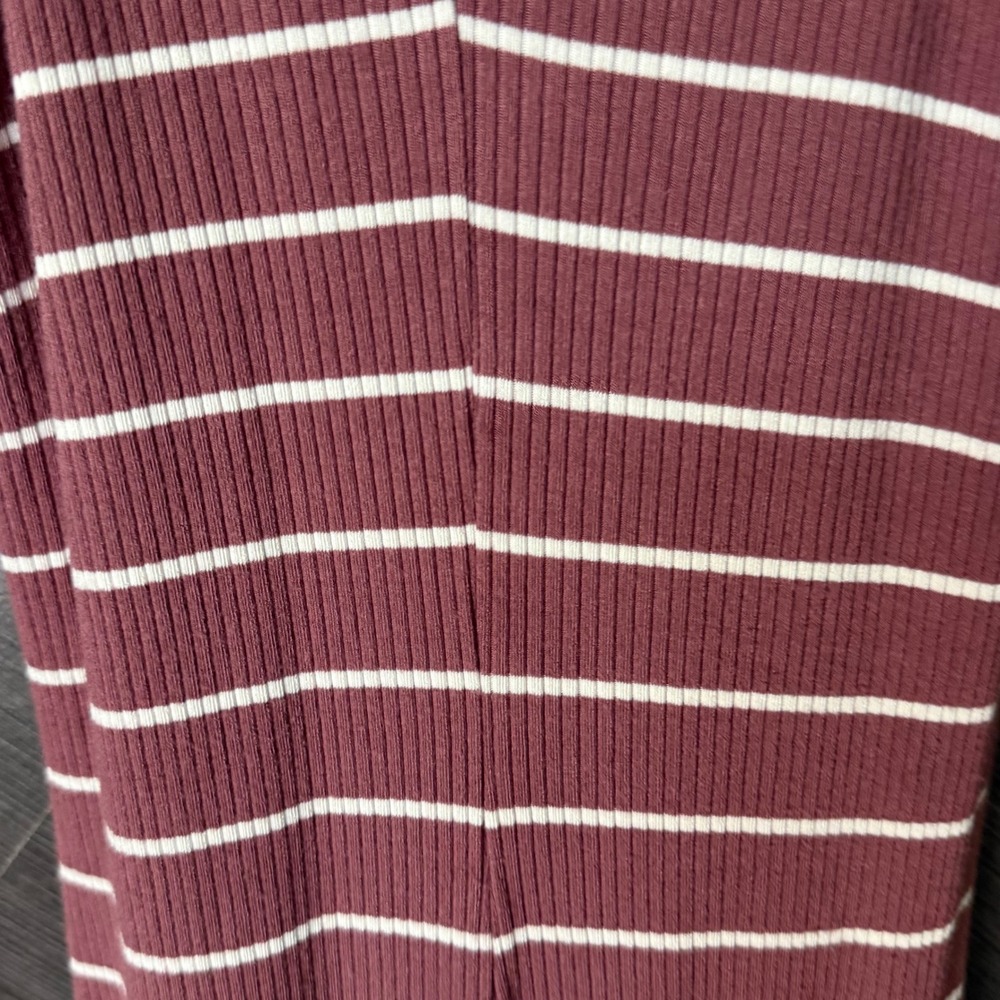 Express Women's Striped Ribbed Cami Midi Dress Mauve White Size M Minimalist - Picture 3 of 5